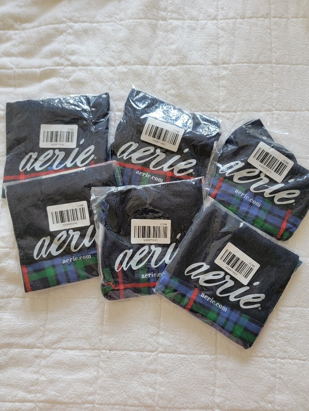 NWT Bundle of 6 Aerie Cotton Cable Lace Boybrief Underwear Navy Size Medium